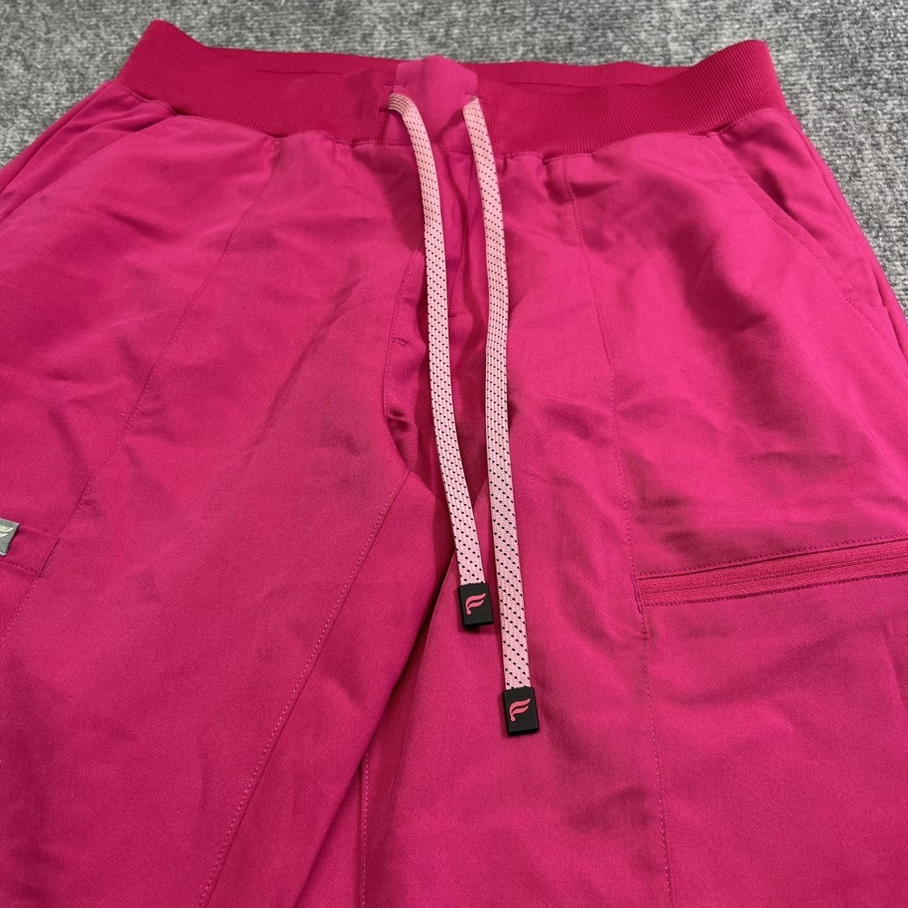 Fabletics Jogger Pants Womens M Pink Woven Elastic Waist Pockets Stretch Lounge - Picture 3 of 14